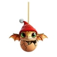 thumbnail image 2 of Adornos navideños Colgante plano acrílico con huevo de dinosaurio Adornos navideños 2D para el árbol de Navidad Mini adornos navideños Adornos colgantes Artículos para fiestas navideñas, 2 of 2