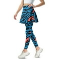 thumbnail image 2 of POLEROBlue Zebra Stripes Yoga Pants Skirt with Full Length Leggings for Women Stretch Ruffle Pleated Yoga Workout Pants with Pockets Fall Winter Tummy Control Running Legging Bottoms, 2 of 6