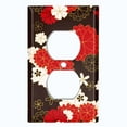 thumbnail image 2 of Metal Light Switch Plate Cover Japanese Flower Pattern Red Wallpaper FLW043, 2 of 13