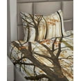 thumbnail image 3 of Ambesonne Autumn Fitted & Top Sheet Set with Sham, Bare Branches Fall Leaves, Taupe Orange, 3 of 5