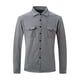 thumbnail image 3 of Blusa y camisa de manga larga con cuello vuelto para hombre, de gamuza, con solapa, botones y bolsillo, informal, de manga larga, sin capucha, para hombre, 3 of 8