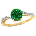 thumbnail image 2 of Star K � Round 7mm Simulated Emerald Bypass engagement promise solitaire ring, 2 of 9