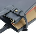 thumbnail image 5 of Pre-Owned Burberry Banner Small House Check Leather Tote Bag Navy Blue, 5 of 12