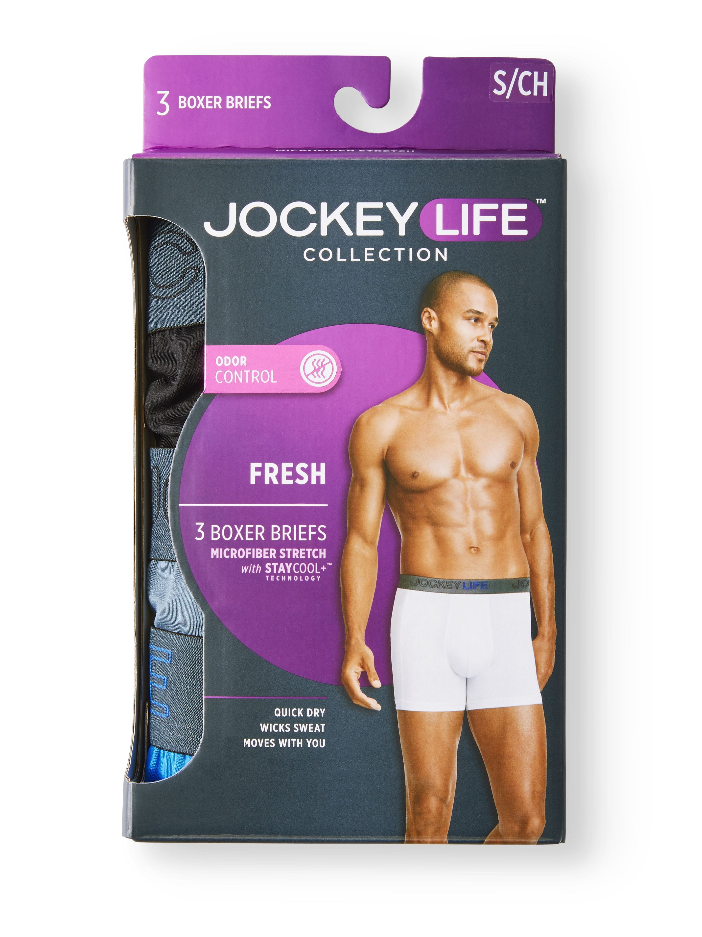 Jockey Life Men's Fresh Microfiber Boxer Brief, 3-Pack, S