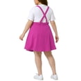 thumbnail image 3 of Vestido de mezclilla de talla grande Agnes Orinda para mujeres, monos con tirantes ajustables, faldas 4X, rosa intenso, 3 of 6