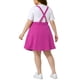 thumbnail image 3 of Vestido de mezclilla de talla grande Agnes Orinda para mujeres, monos con tirantes ajustables, faldas 4X, rosa intenso, 3 of 6