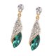 thumbnail image 3 of Pendientes de mujer delicados y exquisitos con forma de gota de aleación de zinc, pendientes de diamantes artificiales verdes, accesorios para mujer, 3 of 12
