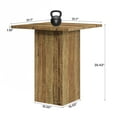 thumbnail image 3 of Finmind Farmhouse Square Bar Table, 31 inch Counter Height Pub Table with Geometric Texture and Stable Base for Dining Room, Home Kitchen, Rustic Brown, 3 of 9