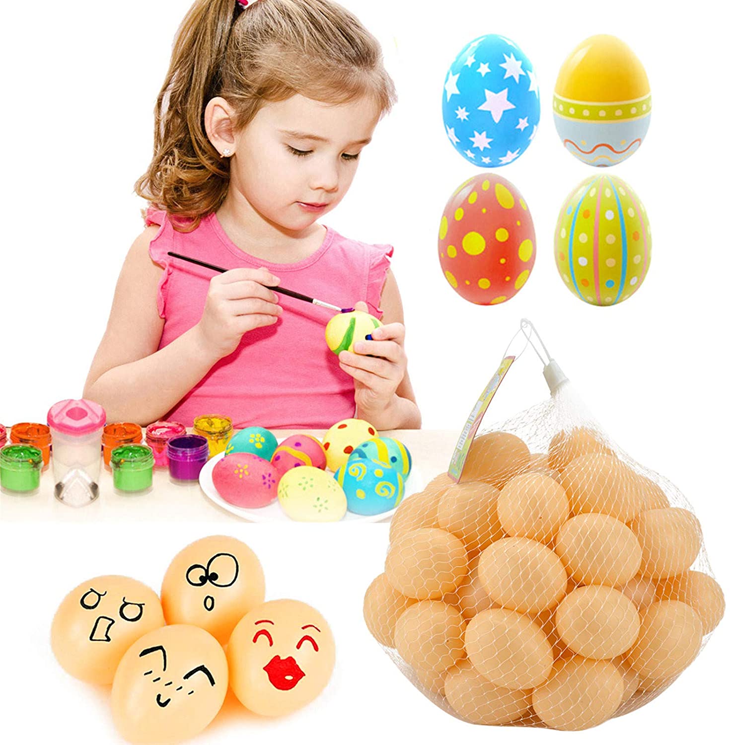 Easter Eggs For Kids Realistic Chicken Eggs Toy Food Playset Pack Of 30