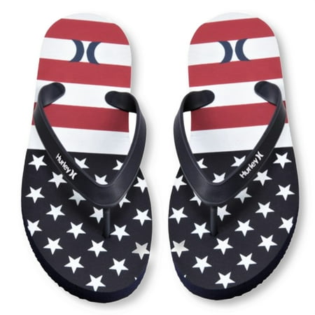 

Hurley Men s American Flag Print Thong Flip Flop Sandals
