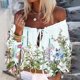 thumbnail image 2 of Blusa floral con volantes para mujer, de gran tamaño, sexy, con hombros descubiertos, farol, tops fluidos Fridja hj609, 2 of 6