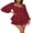 Wine Red, variant on Women Ruffle Mini Dress Short Sleeve Drawstring Ruched Ribbed Bodycon Flare Dress Dress Halter Tie Up Short Beach Sundress