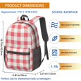 thumbnail image 3 of Red and White Checkered Pattern 17" School Backpacks for Teens,Waterproof Oxford Fabric,S-Shape Padded Straps for School,Travel,Hiking,Camping, 3 of 6