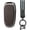 A Brown, variant on Key Fob Cover Compatible with Tesla Model X 2021-2025 Leather/Metal 4 Button Keychain Case Holder Protector,B Black