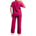 thumbnail image 5 of Domzest Womens Scrub Sets V-neck Short Sleeve Top & Straight Leg Elastic Waist Pants Breathable Medical Uniform with Pocket Hot Pink XXL, 5 of 5