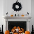 thumbnail image 3 of 15.75" Black Feather Wreath, Halloween Feather Wreath - Front Door Wreath for Farmhouse Decor Home Garden Front Door Decor Halloween Decorations, 3 of 8