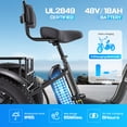 thumbnail image 3 of Gocio Peak 1000W Electric Tricycle, 20" x 4.0 Fat Tire Foldable Electric Tricycle, 48V 18AH Large-Capacity Battery E Trikes,7 Speed 3-Wheel Electric Bike for Adults UL2849 Certified, 3 of 13