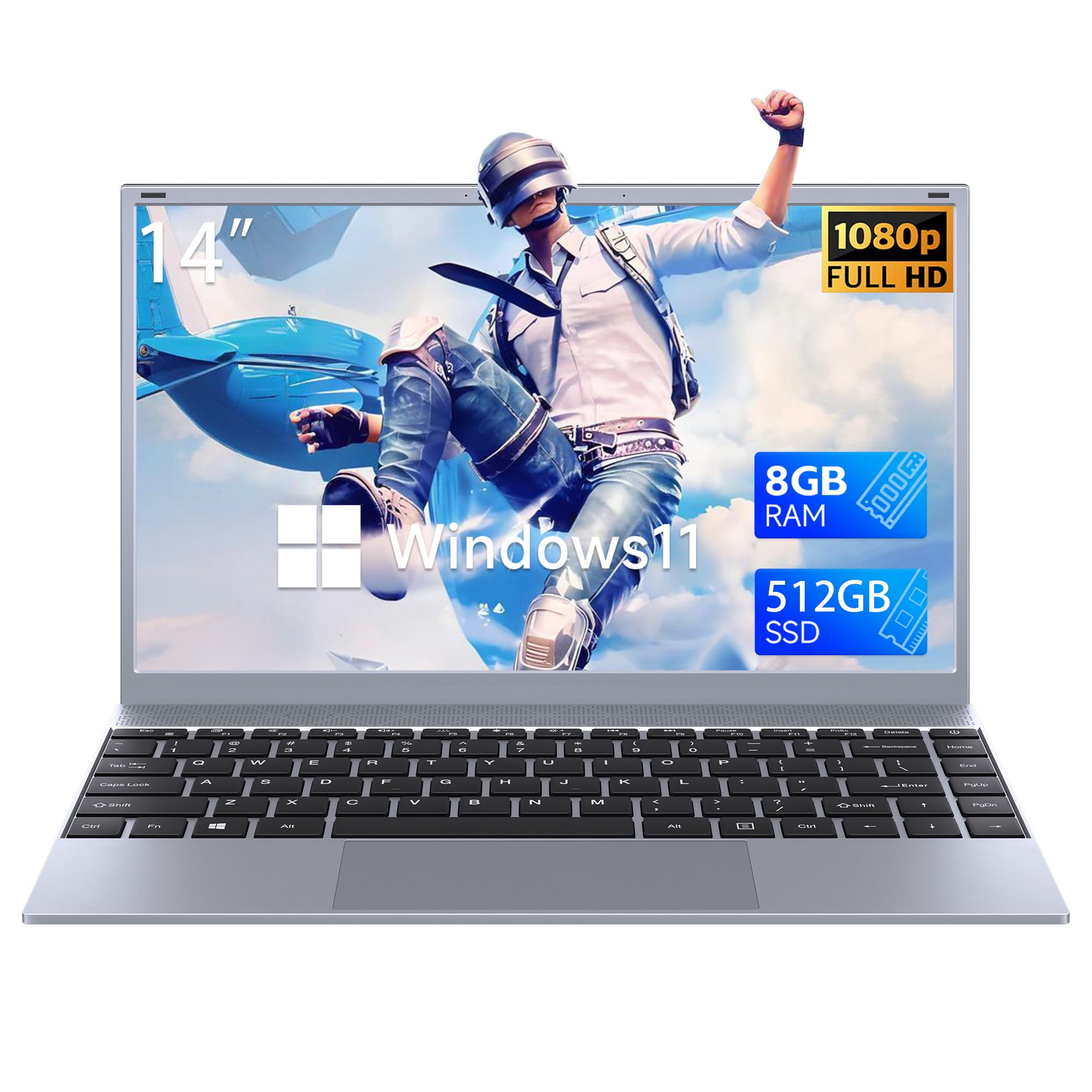 RNRUO 14.1 inch Windows 11 Business Laptop, 8GB RAM 512GB