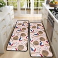 thumbnail image 4 of Kitchen Rugs Sets Of 2,Pink Baseball Gear Pattern Anti Fatigue Kitchen Mat Rugs Non Slip Washable,Decorative Kitchen Floor Mats for Kitchen,Sink,Laundry,17"x47"+17"x47", 4 of 5