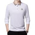 thumbnail image 1 of Camisa Polo De Color Sólido Manga Larga Hombres Moda Coreana, 1 of 6