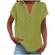 thumbnail image 3 of Camisetas para mujer,Camiseta de cuello en V para mujer, blusa informal holgada, mezcla de algodón y lino, manga larga para uso diario, sopatenor, 3 of 9