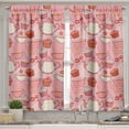thumbnail image 2 of Ambesonne Tea Party Valance & Curtain, Cherries and Cupcakes, 55"x45", Pink Beige Orange, 2 of 7