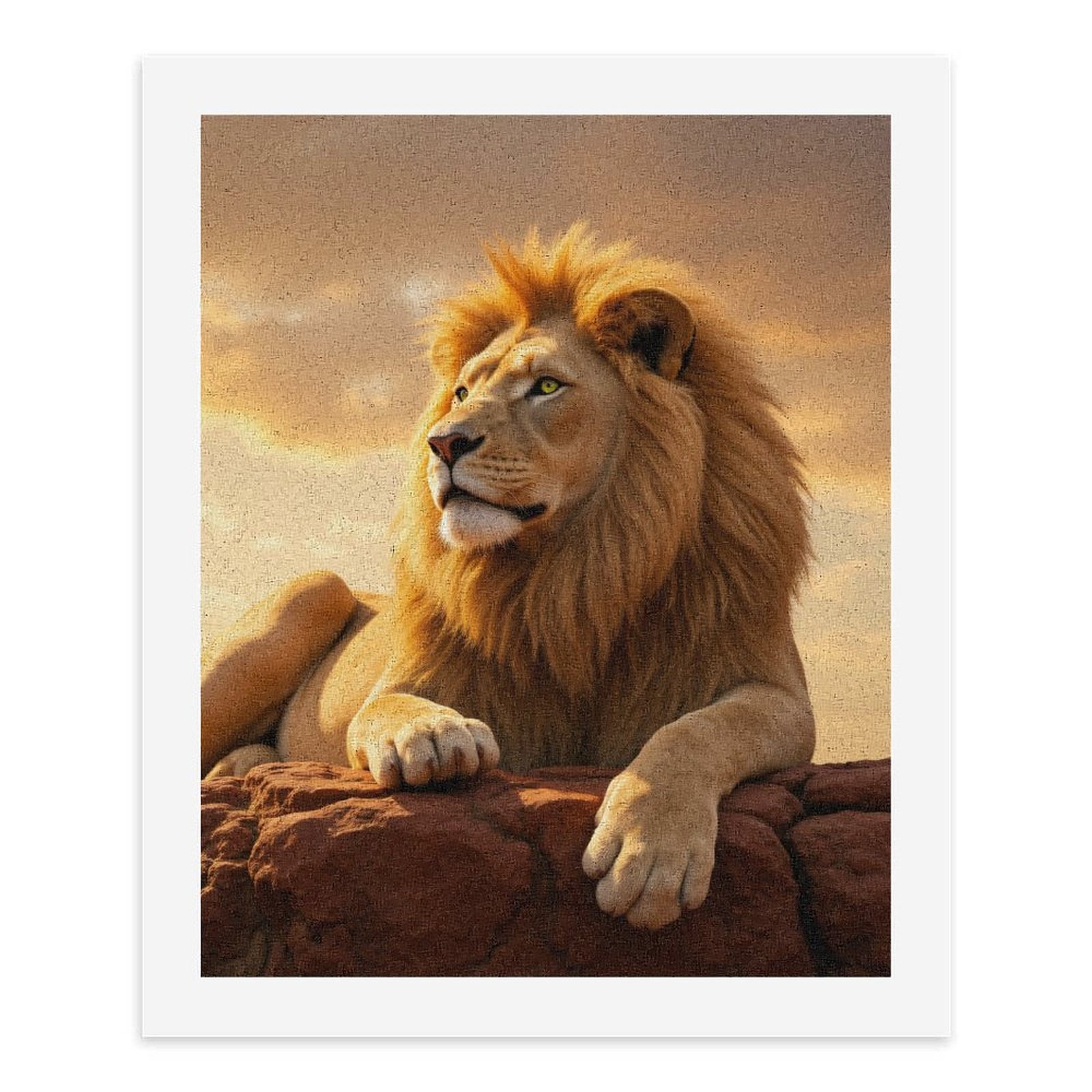 Paint by Numbers Kit for Adults, Majestic Lion Sunset Rock Paint by Numbers, Easy Paint by Numbers Kit for Adults Beginner, DIY Adult Paint by Number Kits on Canvas, 12x16in Home Decor