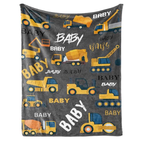 WEALLIN Truck Gift Construction Blankets, Excavator Blankets for Boys, Tractor Gift for Girls, Soft Blanket for Children's Day Gift, Birthday Gift 1 2 3 4 5 Year Old Toddler Boy Kid Child(30"x40")