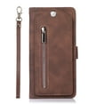 thumbnail image 2 of Nalacover Zipper Wallet Case for iPhone 13,360 Protection Luxury PU Leather&Soft TPU Magnetic Buckle Flip Card Pocket Shockproof Cover with Detachable Wrist Strap.For iPhone 13,Brown, 2 of 9