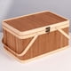 thumbnail image 5 of Cesta de bambú tejida, portátil, organizador de refrigerios de comida con tapa y asa, cesta de picnic , refrigerios, frutas, picnic, cocina, 5 of 9