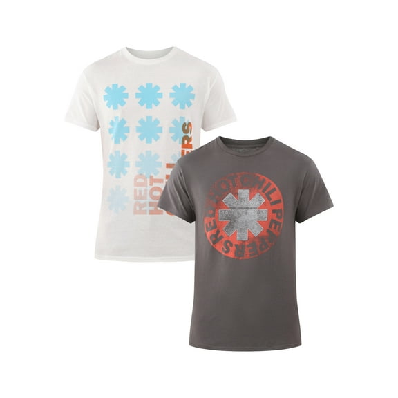 Red Hot Chili Peppers Men's & Big Men's Graphic Tees with Short Sleeves, 2-Pack, Sizes S-3XL