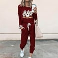 thumbnail image 2 of BiZtdJrK Women's Graphic Tracksuits Cute Ghost Halloween Party 2 Piece Casual Sets Lightweight Jogger Workout Athletic Outfits with Pockets AA-Wine L, 2 of 5