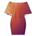 thumbnail image 6 of Abstract Texture Purple Orange Gradient Women's Off The Shoulder Ruffles Summer Wedding Guest Loose Casual Party Beach Dress, 6 of 9