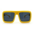 thumbnail image 5 of Geeky Bubble Frame Nerdy Thick Flat Top Oversized Rectangle Plastic Sunglasses Yellow - Black, 5 of 8