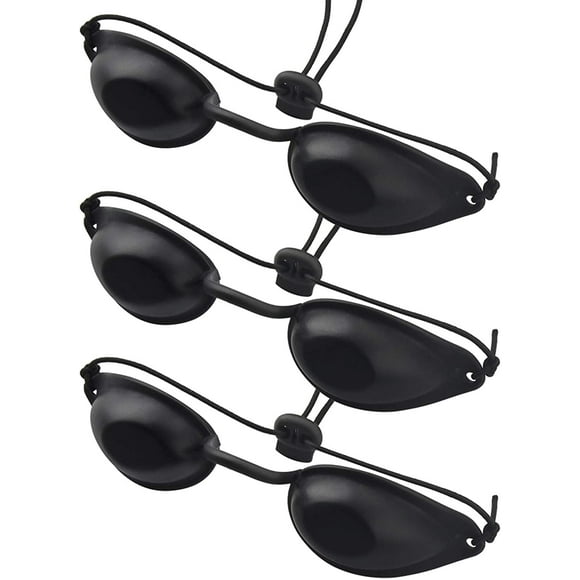 Zshan UV Protection Glasses, 3 Pcs Tanning Glasses Suitable for Beauty Laser IPL UV LED Light Treatment, Black Protective Glasses Suitable for Beauty Clinic or Home Use