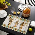 thumbnail image 3 of Spring Honey Gnomes Placemats Set of 8, Farmhouse Sunflower Black Checkered Placemats for Dining Table, Place Mats for Kitchen Tabletop, Waterproof Wipeable Dining Table Mats Set, 3 of 9