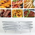 thumbnail image 5 of Stackable Air Fryer Basket, Ongmies Frytter 3Er Set Stapelbare Körbe Für Airfryer + 2 Zangen Gratis Air Fryer Rack Heißluftfritteuse Grillrost Dehydrate, Silver, 5 of 6
