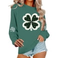 thumbnail image 4 of ClodeEU Womens Saint Patrick‘s Day Crewneck Sweatshirt, Long Sleeve Casual Pullover Green 23,Womens Plus XL, 4 of 6