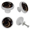 thumbnail image 4 of Crescent Sign Fluorescent Drawer Pulls: Round 4-Pack with Glow-in-the-Dark Knobs for Cabinets, Wardrobes, Dressers - Furniture Décor, 4 of 6