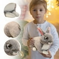 thumbnail image 4 of YATAV Realistic Dutch Rabbit Stuffed Animal - Lifelike Detail - Cherished Companionship - Birthday Christmas Gift - Gray 8 Inches, 4 of 5
