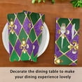 thumbnail image 5 of GZHJMY Mardi Gras Cloth Napkin Fleur De Lis Golden Zigzag Purple Green Kitchen Dining Table Decor Dinner Napkin Festive for Gathering Party Favors Carnival 6 Pack 20" × 20", 5 of 6