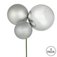 thumbnail image 2 of Vickerman 18" Silver Ball Ornament Christmas Pick, Pack of 2, 2 of 2