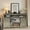 Light Gray, variant on May in Color 34'' Tall TV Stand for 65"+ Inch TV, Farmhouse TV Console for 23" Fireplace, with Sliding Bar Door, Rustic Entertainment Center for Living Room, Bedroom (Black)