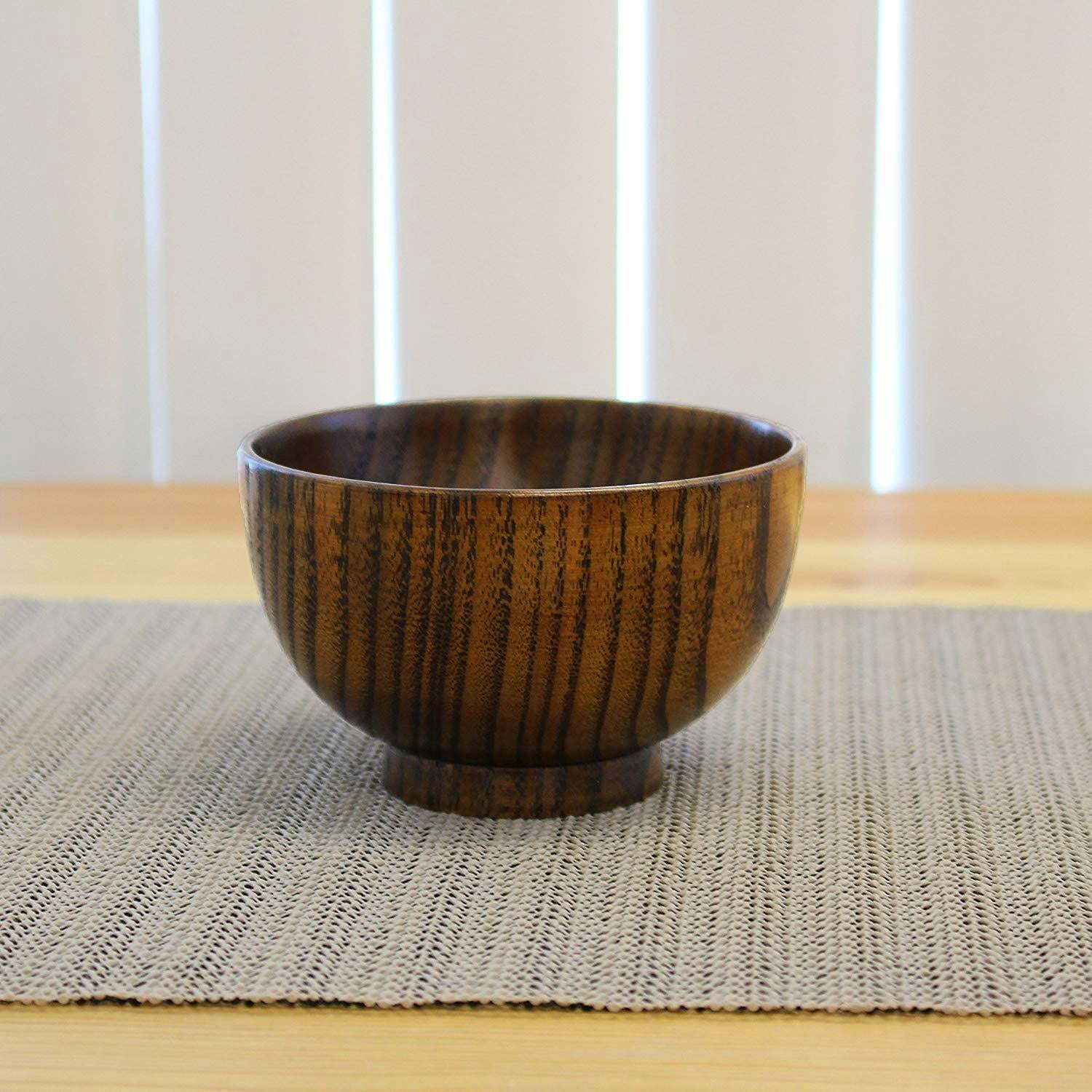Japanese Style Solid Wood Bowls can be used for salad soup fruits etc Set of 2 KT00129