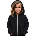 thumbnail image 3 of Girls Hoodies Solid Color Cute Hoodie for Teen Girls Long Sleeve Zip up Fall Clothes Graphic Hoodie 6-7 Years, 3 of 5