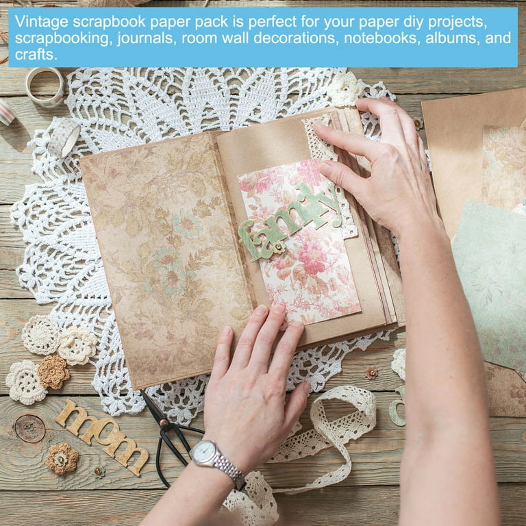 800 Sheets Of Vintage Scrapbooking Supplies, Scrapbook Paper Junk