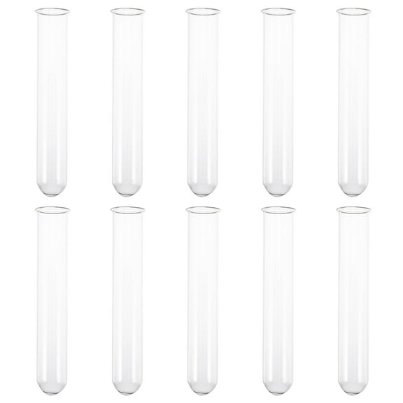 OFFIGAM 10Pcs Transparent Glass Tube Containers for Liquid Storage and Scientific Testing