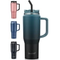 thumbnail image 1 of Jarra para botella de agua EALGRO, aislante, 1,2 L, con pajita y asa, color negro, 1 of 5