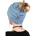 thumbnail image 3 of HSHDLDF Ponytail Messy Bun BeanieTail Women's Beanie Solid Ribbed Hat Cap, 3 of 7
