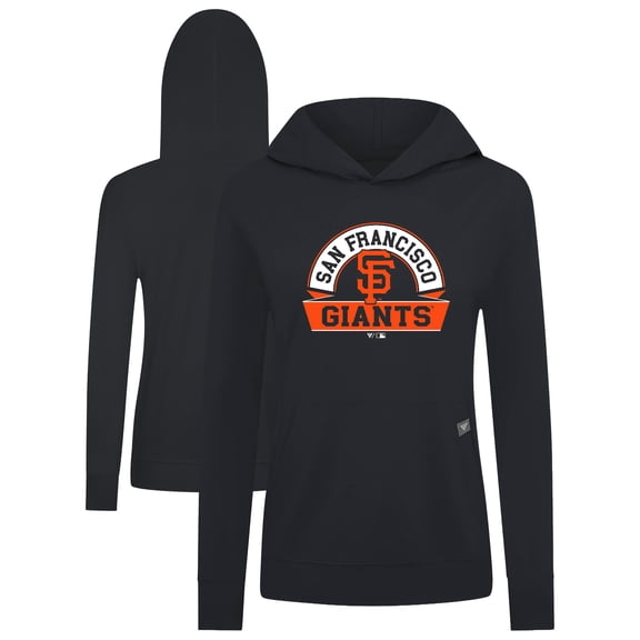 Women's Levelwear Black San Francisco Giants Relay Banner Arch Long Sleeve T-Shirt Hoodie